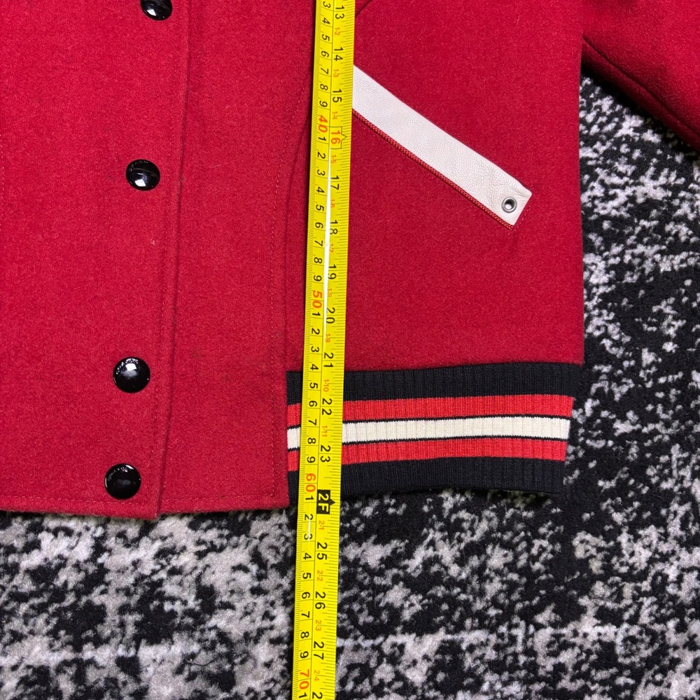 Coach New York Mens Wool Leather Varsity Jacket Red F34122 L - Picture 8 of 8